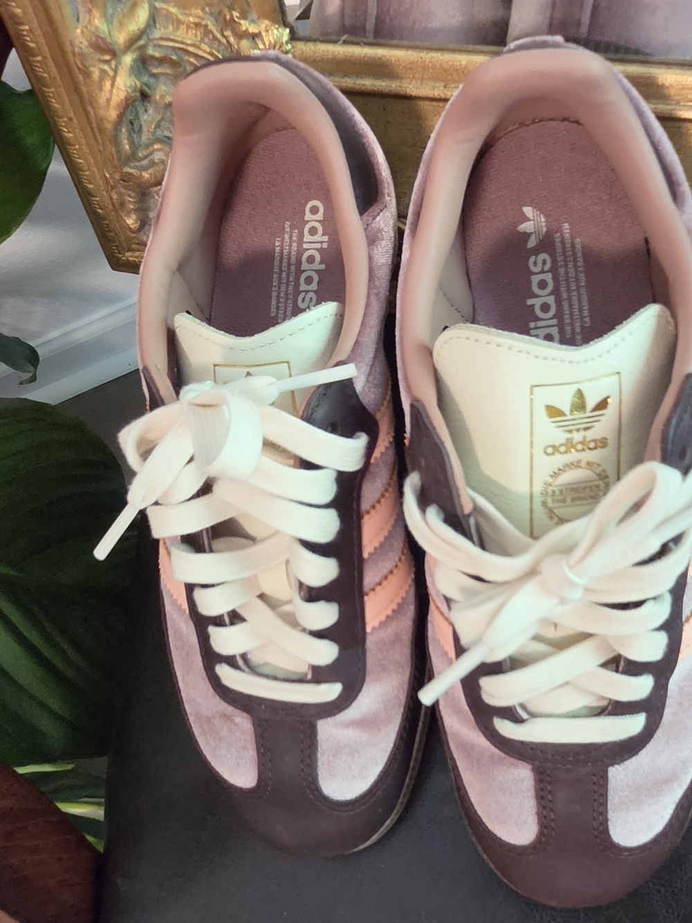 adidas Originals Pink and Cream Women's Slip-On Moccasins